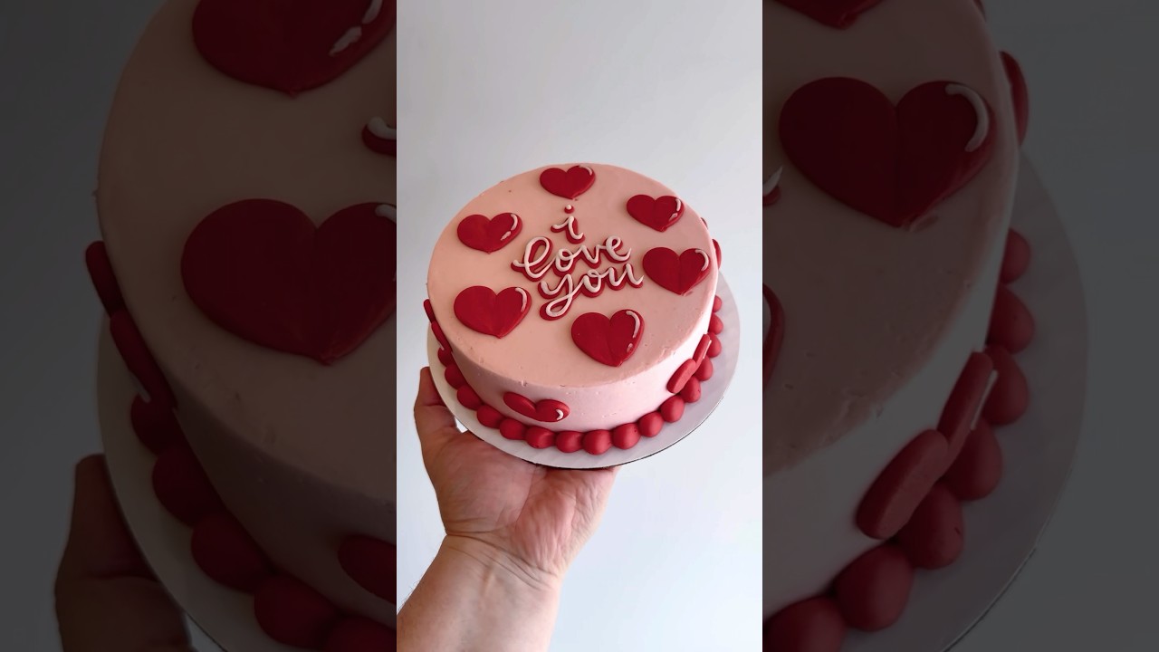 Cutie little Valentines Day cake #cake #cakedecorating #bakery #shorts