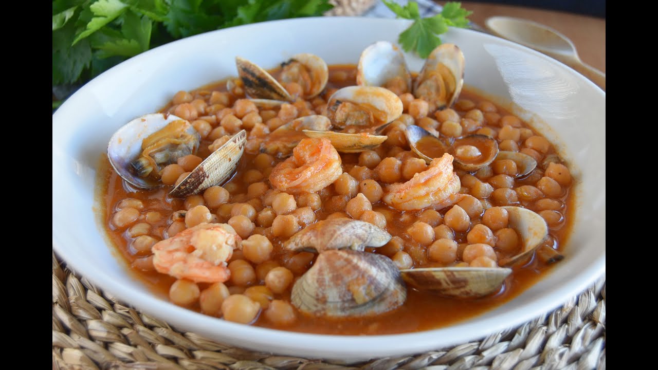 GARBANZOS CON ALMEJAS FÁCILES Y SABROSOS