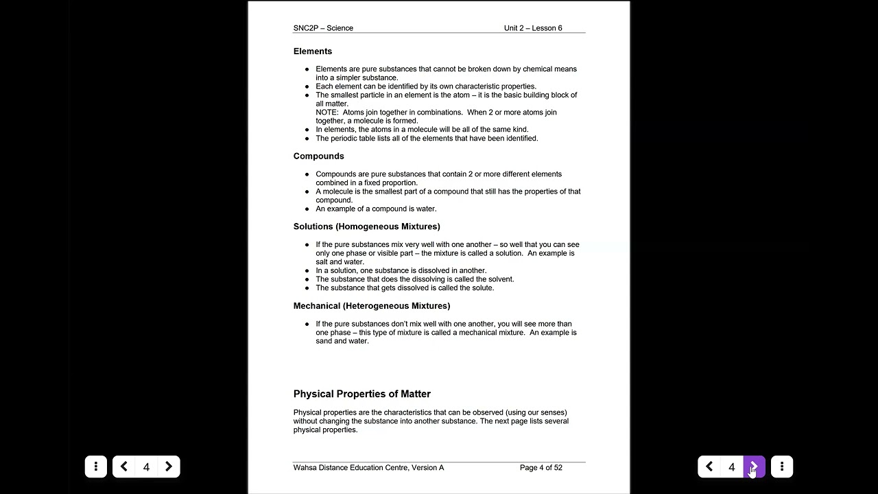 SNC2P Class 9: Lesson 6 Part 1