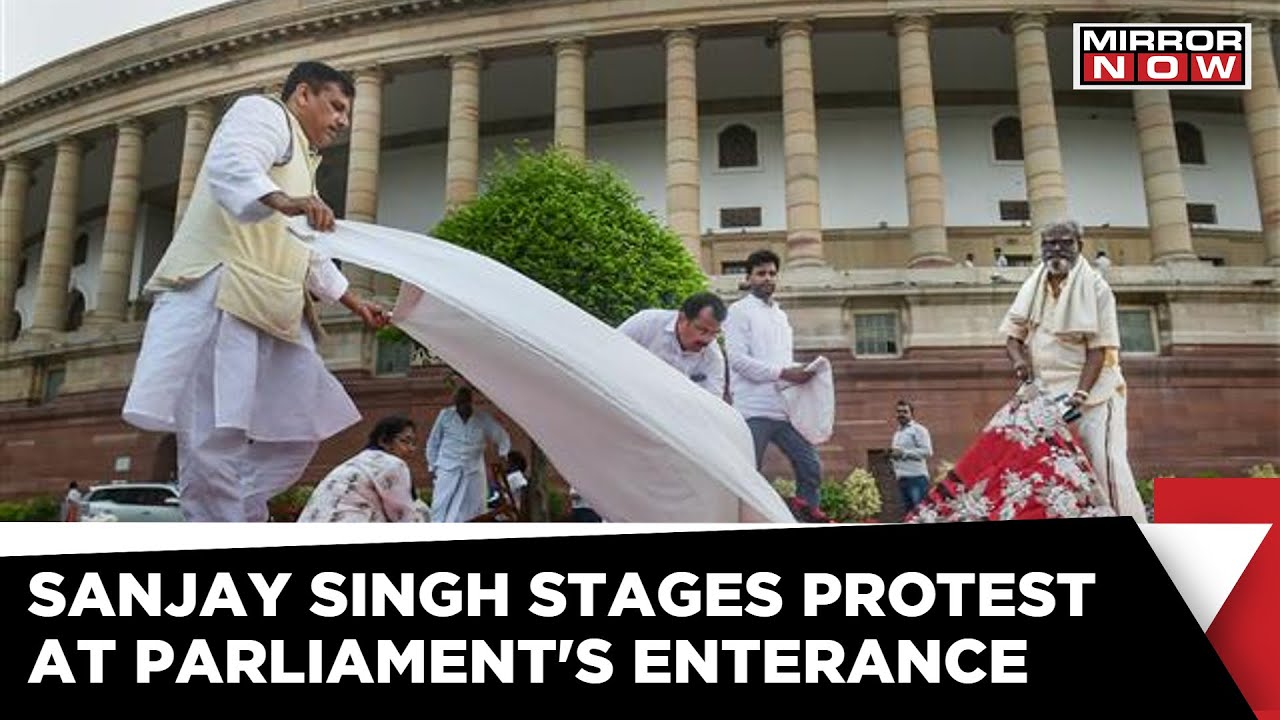 Oppn Protests Continue, Site Of Protest Moves To Parliament's enterance | Rajya Sabha | English News