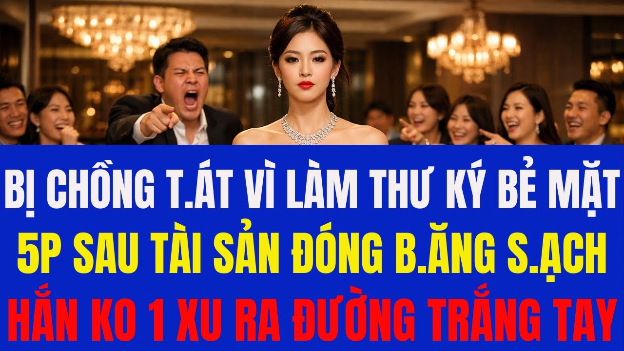 BỊ CHỒNG T.Á.T VÌ LÀM THƯ KÝ BẺ MẶT - 5P SAU TÀI SẢN ĐÓNG B.ĂNG S.ẠCH HẮN KO 1 XU RA ĐƯỜNG TRẮNG TAY