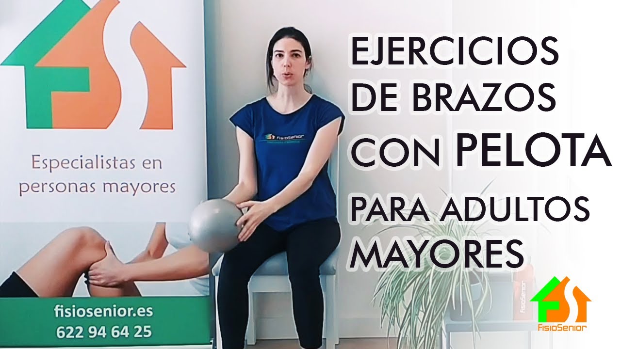 Ejercicios de brazos con pelota para adultos mayores