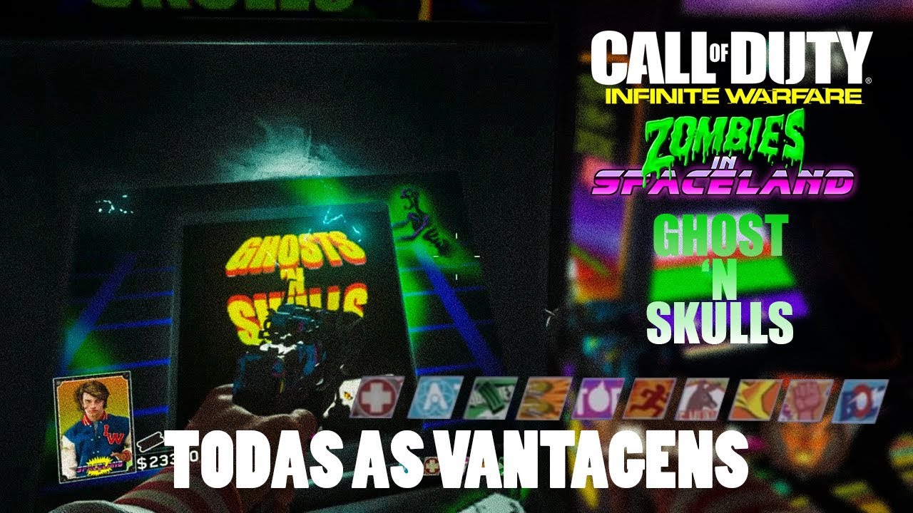 INFINITE WARFARE ZOMBIES - GHOST'N SKULLS - EASTER EGG - TODOS OS PERKS (ZOMBIES IN SPACELAND)