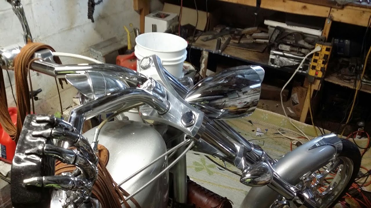 BigDog Aluminum  headlight visor and aluminum speedo visor.