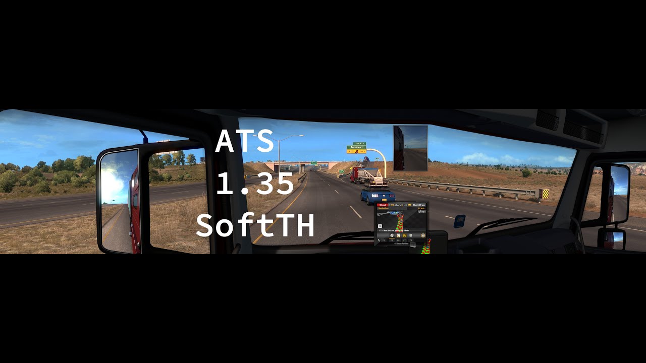 American Truck Simulator Три монитора разных разрешений SoftTH dx9