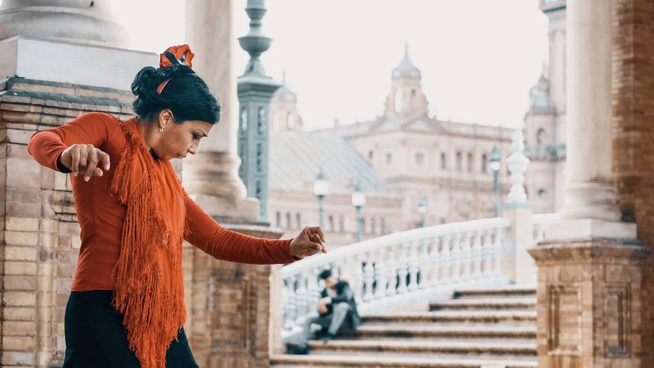 Flamenco Dancer: Plaza de España, Seville, Spain