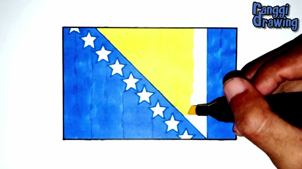 How to Draw The Flag of Bosnia and Herzegovina