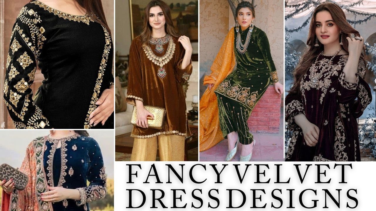 FANCY VELVET DRESS DESIGNS|stylish fancy velvet party wear dressess|