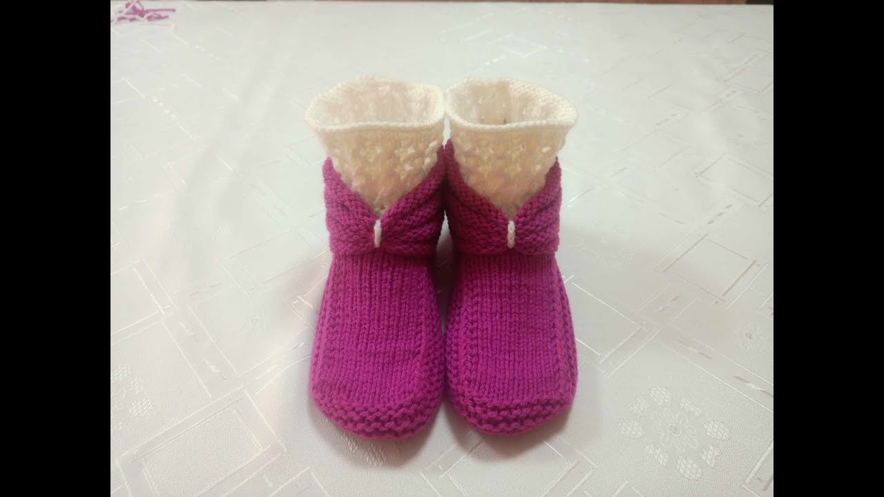 Плетени Терлици #120 (Knitted Slippers) (Тапочки спицами) (Patik) (Pantufas passo a passo)