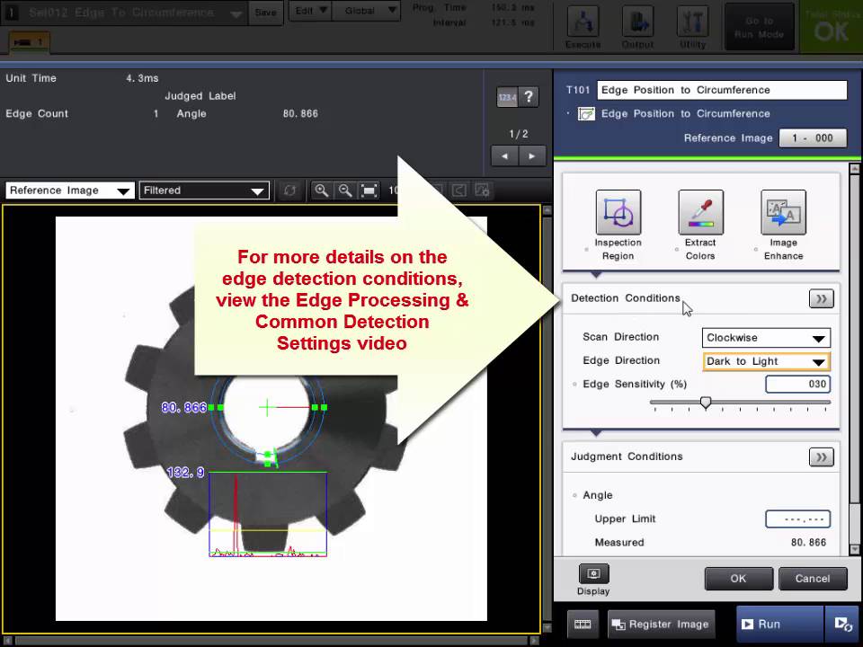 Machine Vision System: Edge to Circumference Tool | KEYENCE CV-X