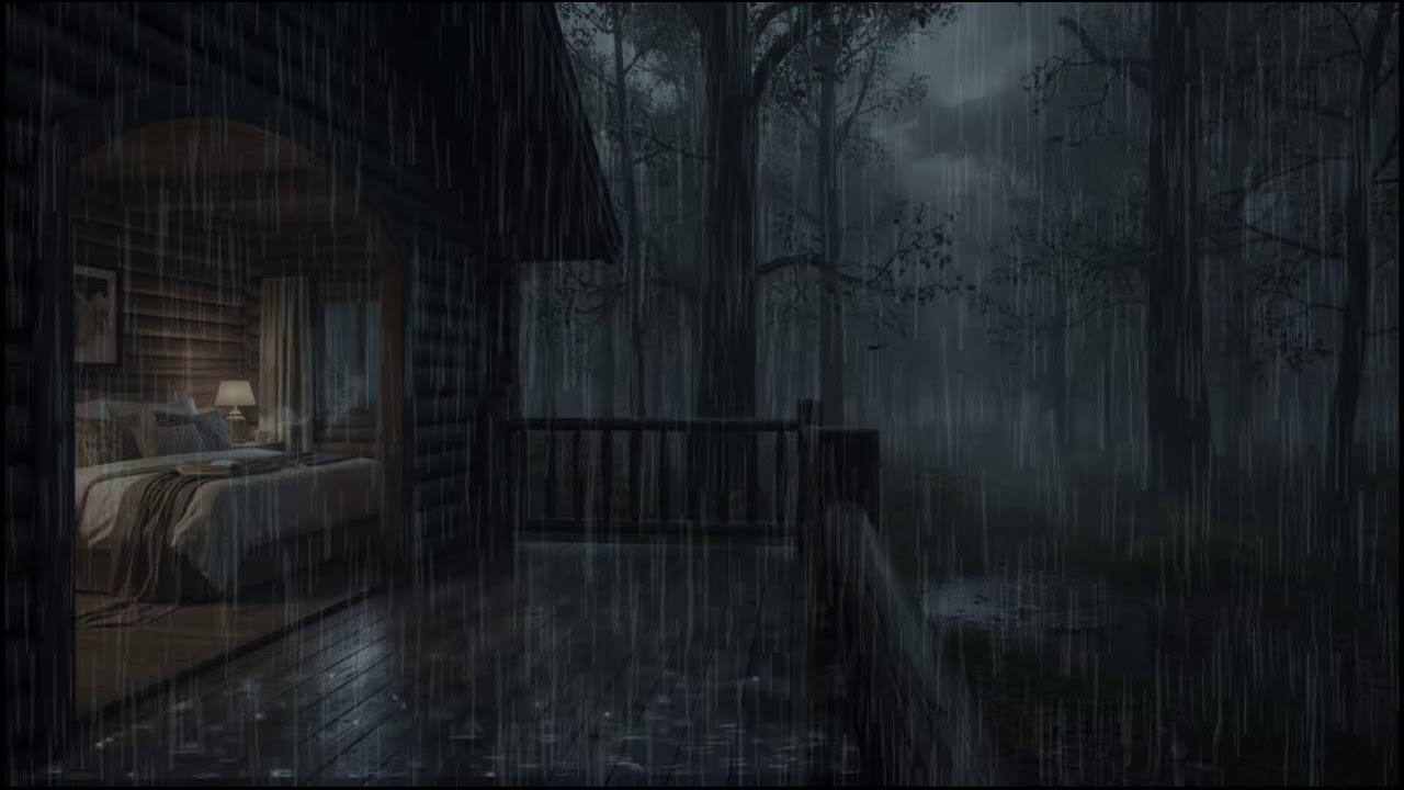 Peaceful Rainfall in a Warm Forest Cabin 🌧 | Relaxing Sleep Ambience