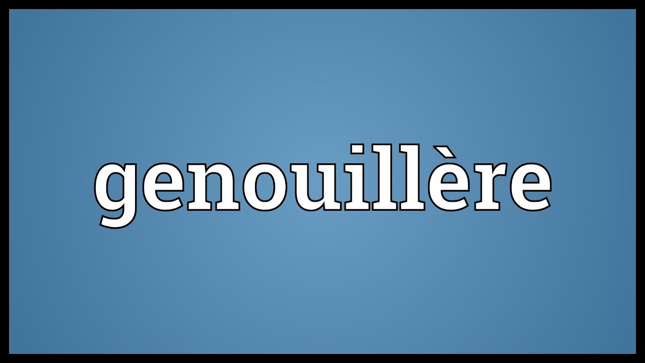 Genouillère Meaning