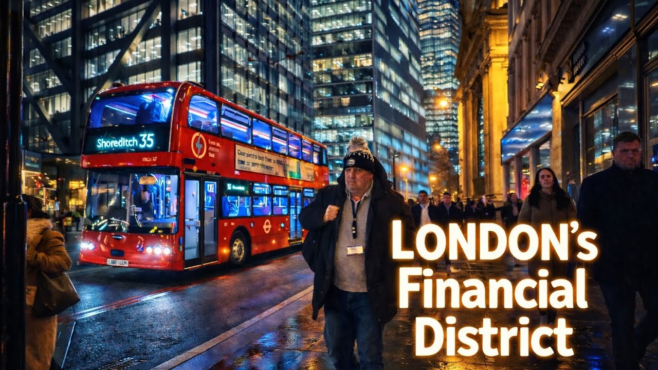 Winter Evening in London | Walking from Liverpool Street Station to Bank via Broadgate Circle | 2026