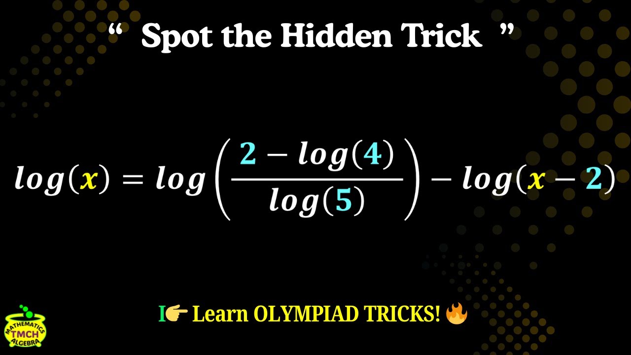 This Log Equation Looks Impossible ... Can You Give a Damm🤯 | Math Olympiad