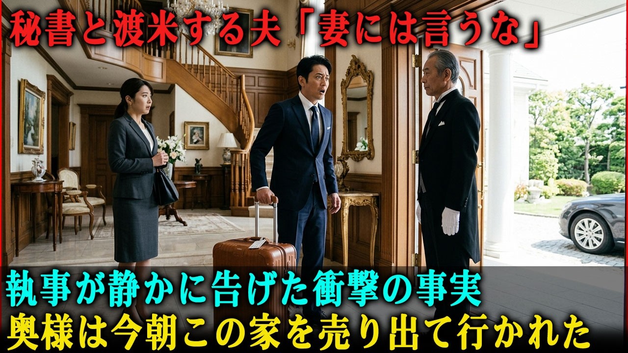 夫は秘書とアメリカへ向かい「妻には言うな」と執事に命じた——執事は静かに答えた「奥様は今朝、この家を手放して鍵も置いて出て行かれました」