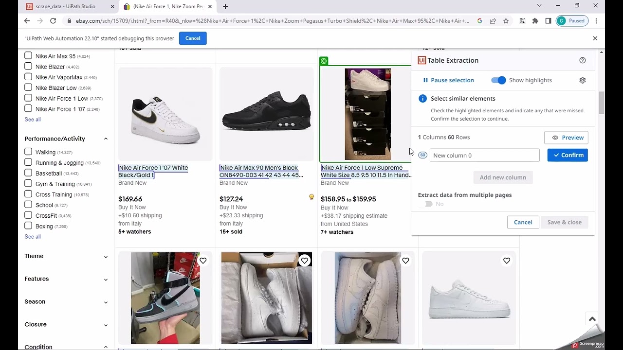 How to scrape data with UiPath Studio Web - structured data