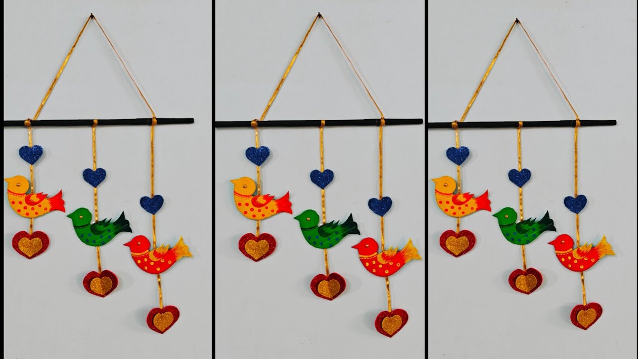 Easy and beautiful bird wall hanging using cardboard || cardboard craft idea 