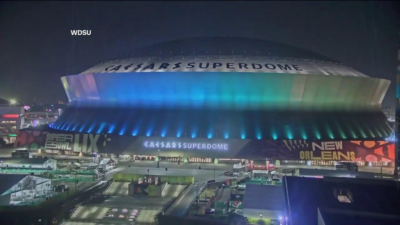 Live look at Caesars Superdome in New Orleans