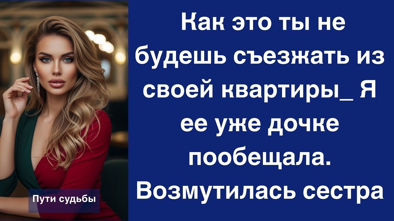 Как это ты не будешь съезжать из своей квартиры  Я ее уже дочке пообещала  Возмутилась сестра