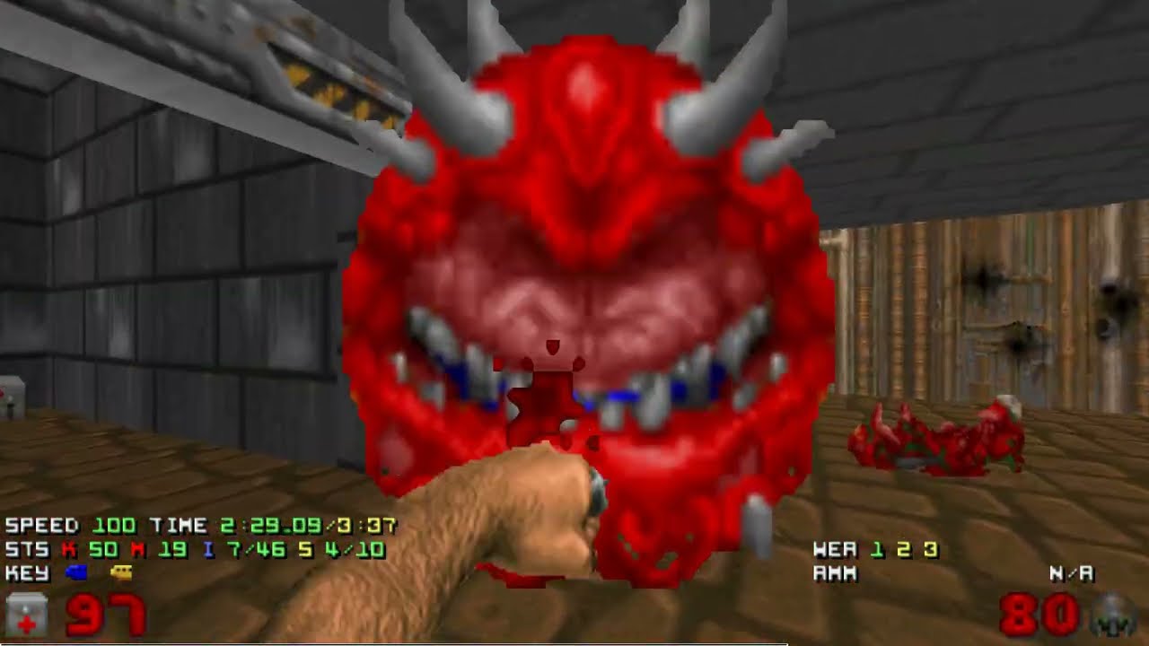 Doom e2m4 UV tyson in 3:32 (world record)