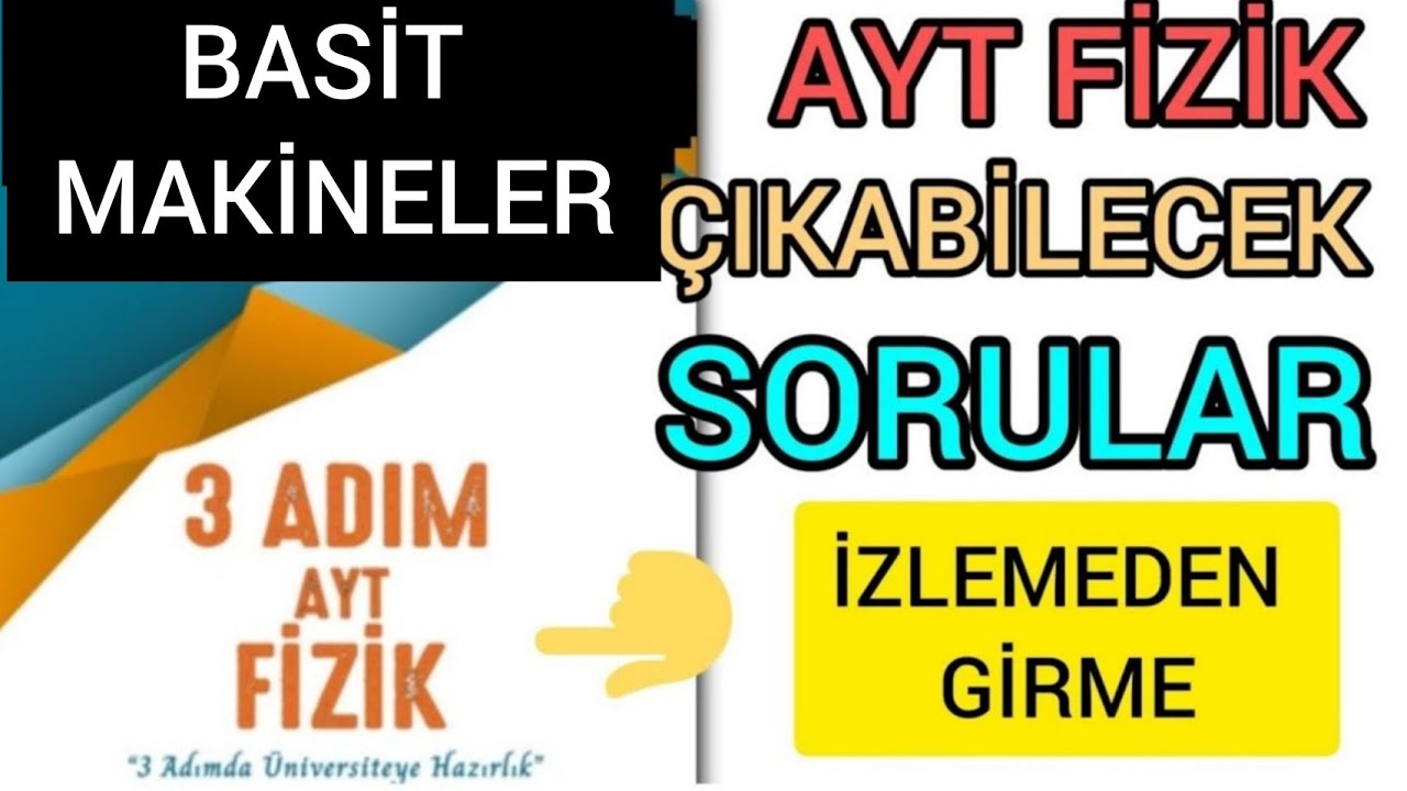Basit Makineler AYT FİZİK 3 ADIM  ÇÖZÜMLERİ (PDF)