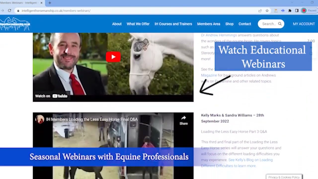 Intelligent Horsemanship Membership Benefits and more...