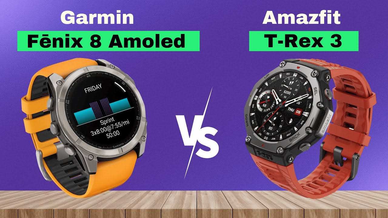 Garmin Fenix 8 Amoled vs Amazfit T Rex 3