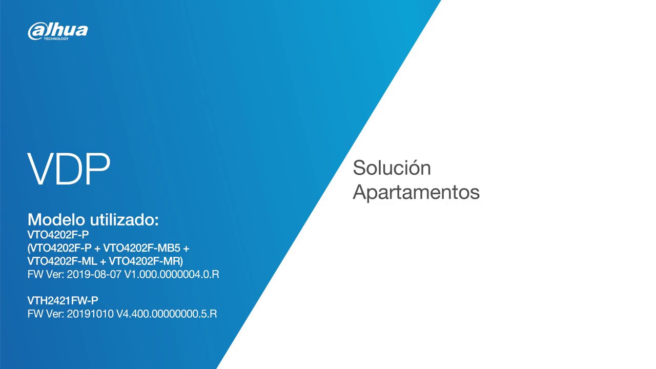 Solución Apartamento - VTO4202F-X Configuración #SIP2.0