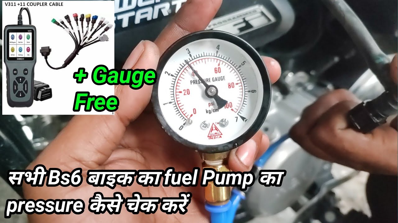 Fuel pump pressure Testing gauge for Bs6 Bikes