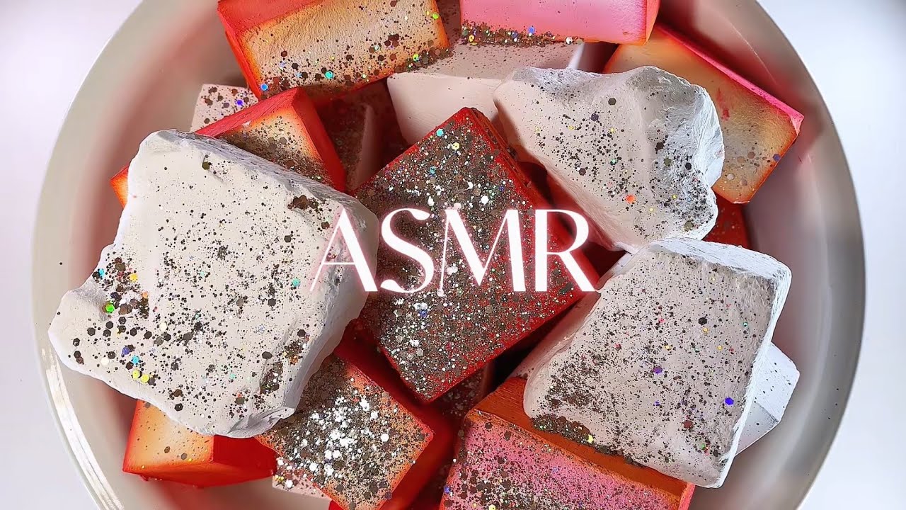 Gym Chalk ASMR | Soft Orange+Pink Dyeing &Crispy Jumbo Chalk Crush | Sleep Aid | Relax | ASMR