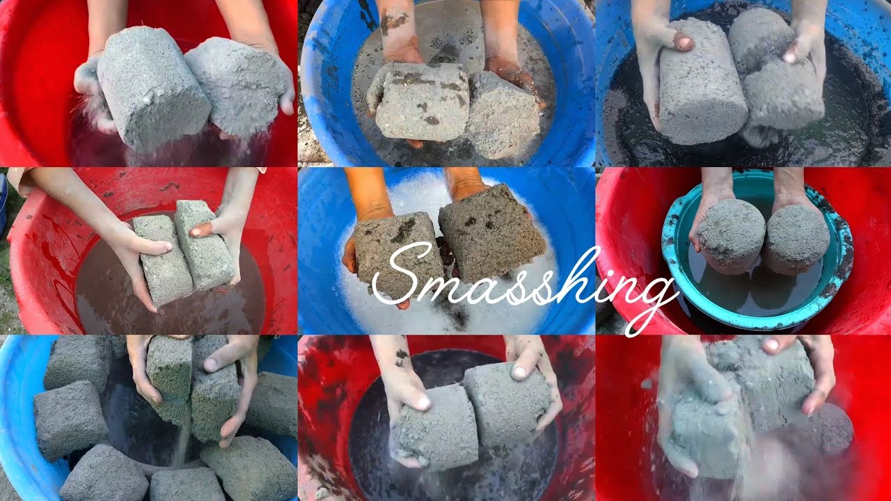 😷Extremely Dusty Nonstop Smasshing Of Different gritty Textures in water • Satysfying • ASMR EDIT 