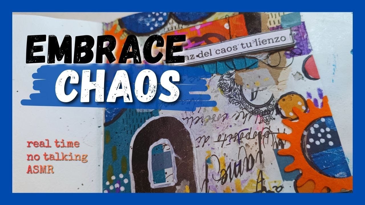 ASMR Scrap Busting: 56 min of Blue Collage & Paper Sounds | No Talking