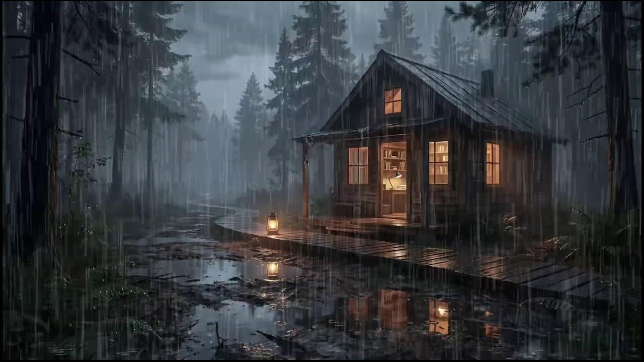 Sleep Instantly 🌧️ Forest Cabin Rain Sounds at Night for Deep Sleep and Insomnia Help