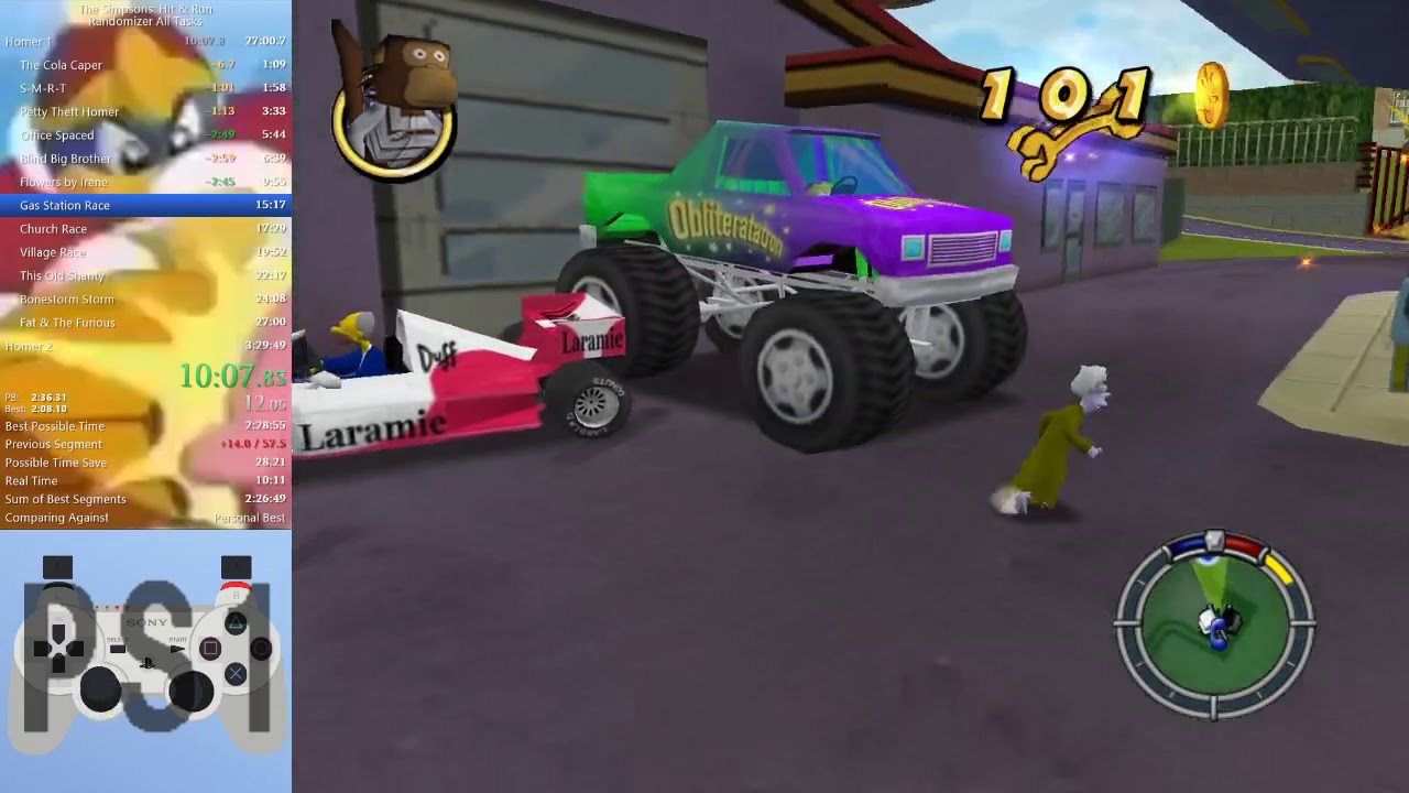 Simpsons Hit & Run Randomizer All Tasks 2:31:57