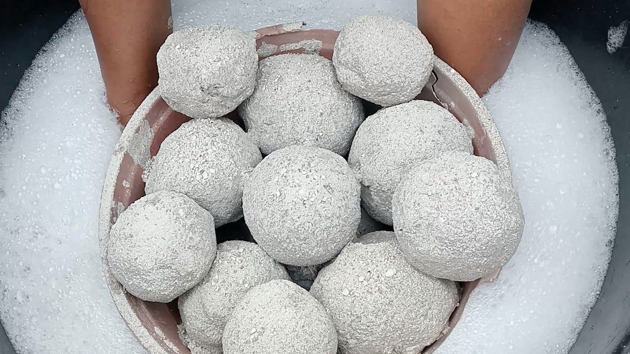 ASMR very soft sand dartmixd and pure cement silk crunchy dipping crumble in lots of water 💦💦💦💦