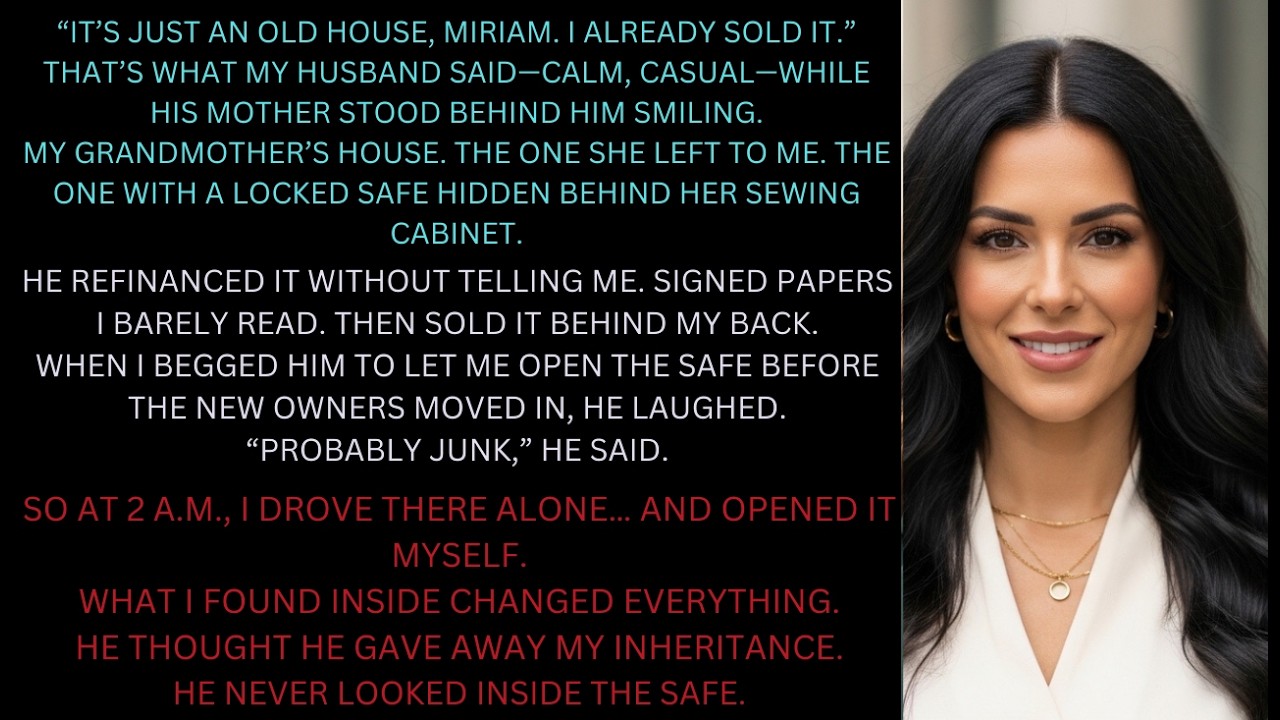 My Husband Gave Away My Inheritance — But He Never Looked Inside the Safe