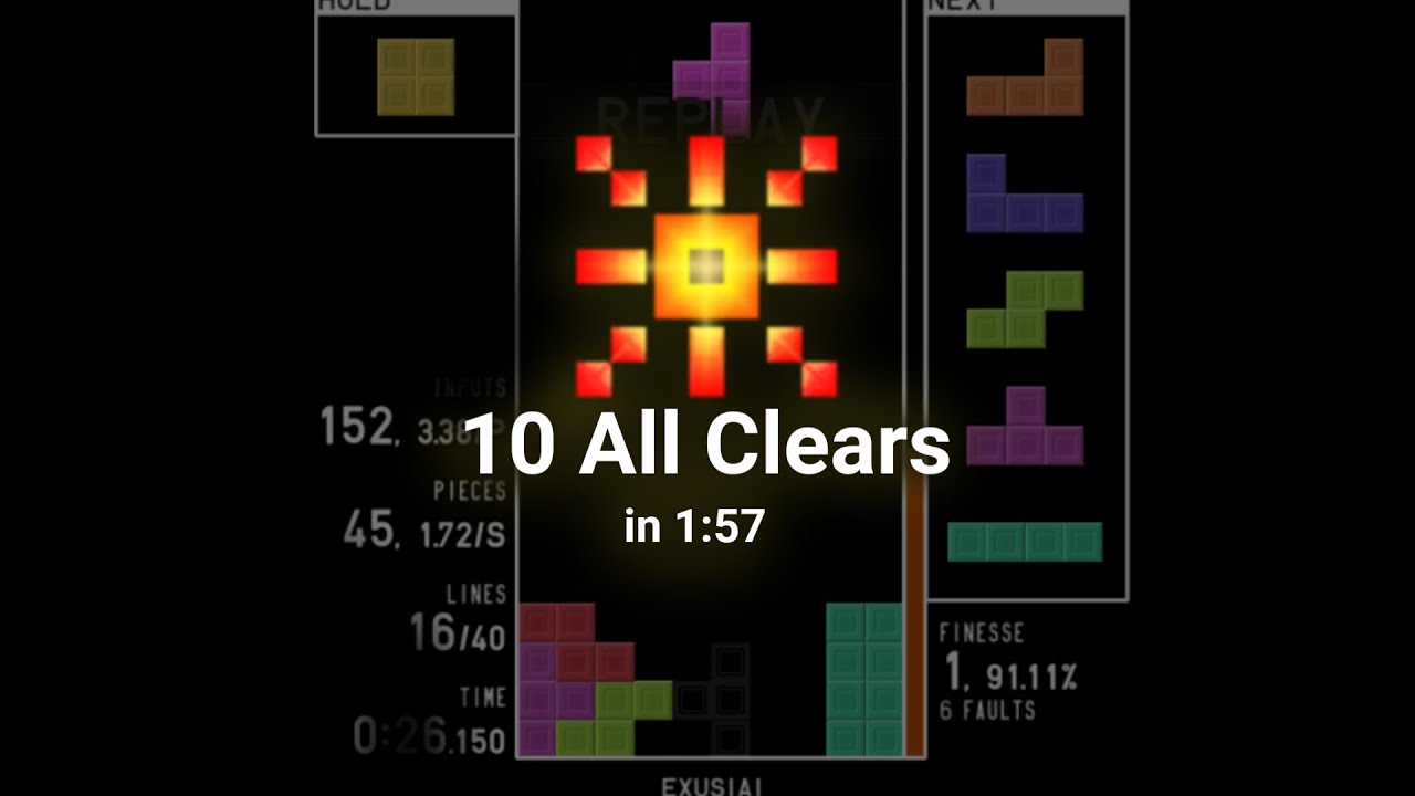 TETR.IO | 10 Consecutive Perfect Clears Badge