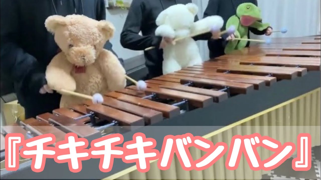 【マリンバ3重奏】ぬいぐるみたちの「チキチキバンバン」