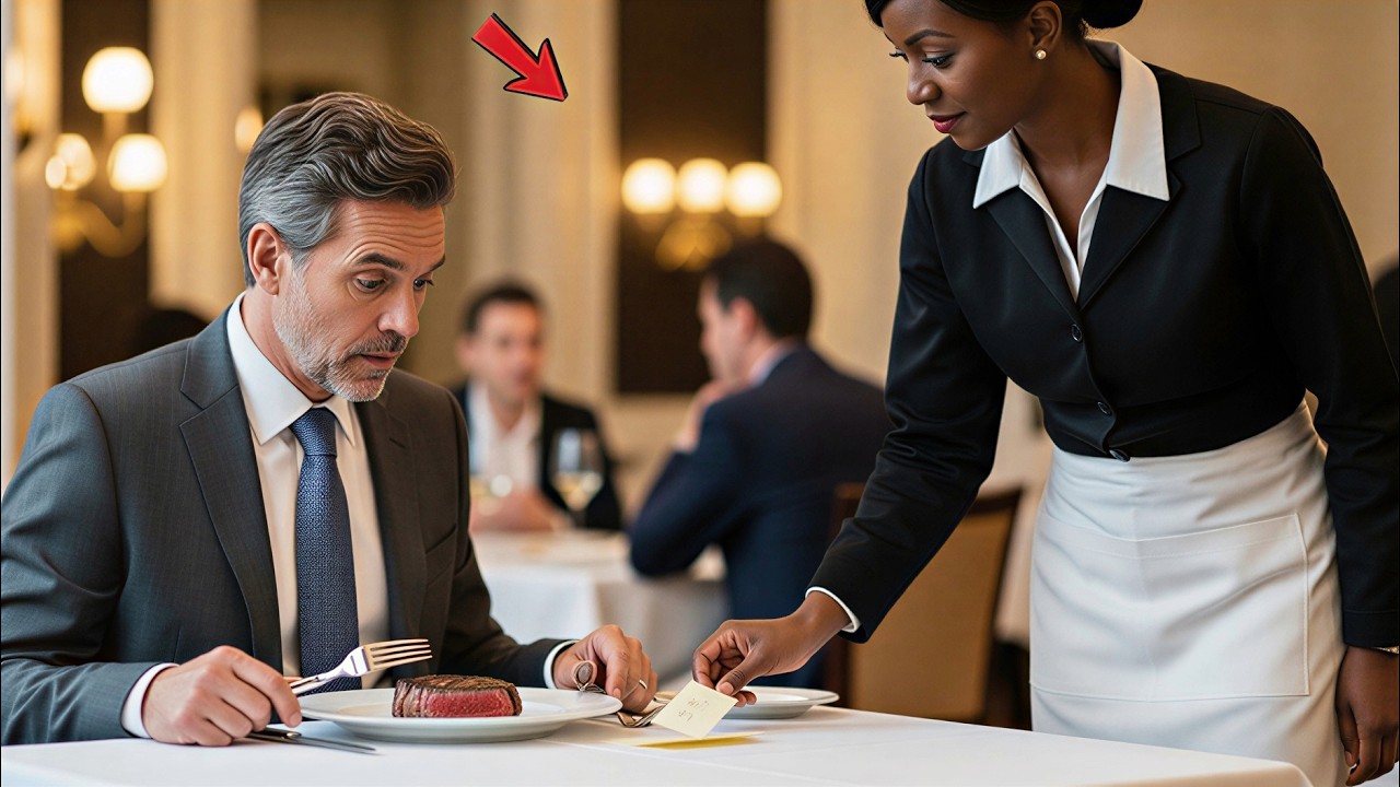 Undercover Billionaire Orders Steak — Black Waitress Slips Him a Note That Stops Him Cold