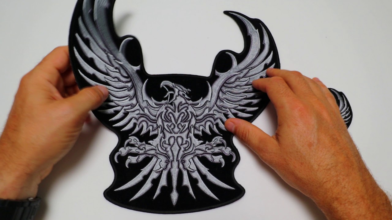 Silver Eagle Embroidered Iron on Patch