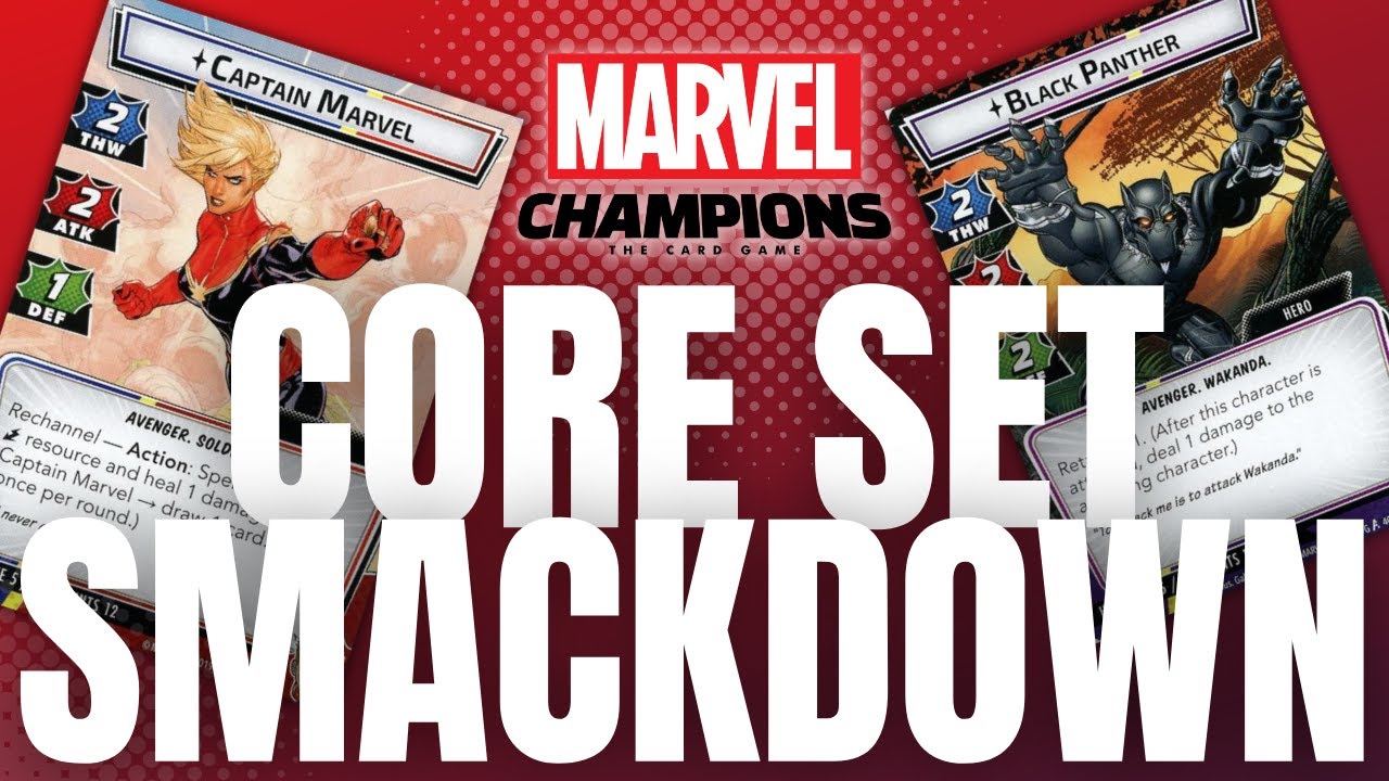Marvel Champions Captain Marvel and Black Panther vs. Expert Klaw