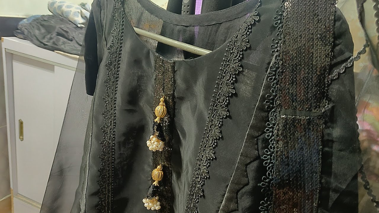 How I completed organza black dress @DressingMania