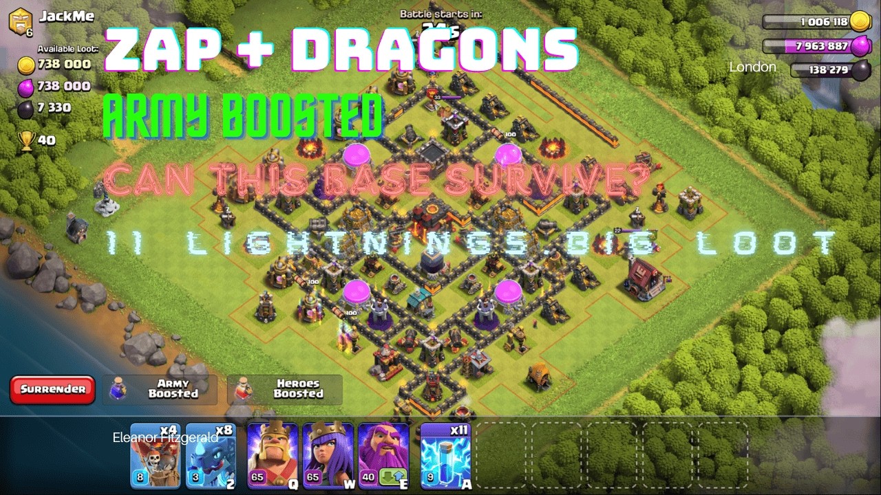 Electro Dragon 3 Star! One Push, Base Erased ⚡🐉