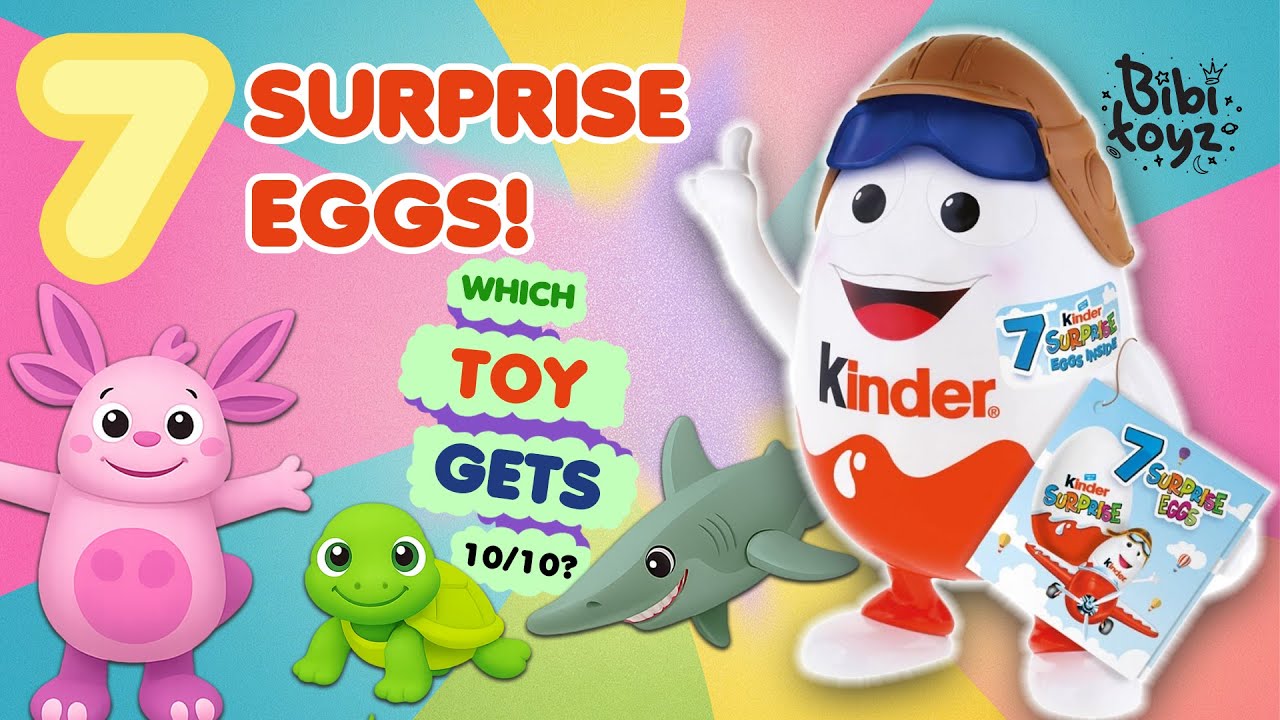 #Unboxing 7 Kinder Mascot Egg Surprises 🥳 Rating All the Toys!