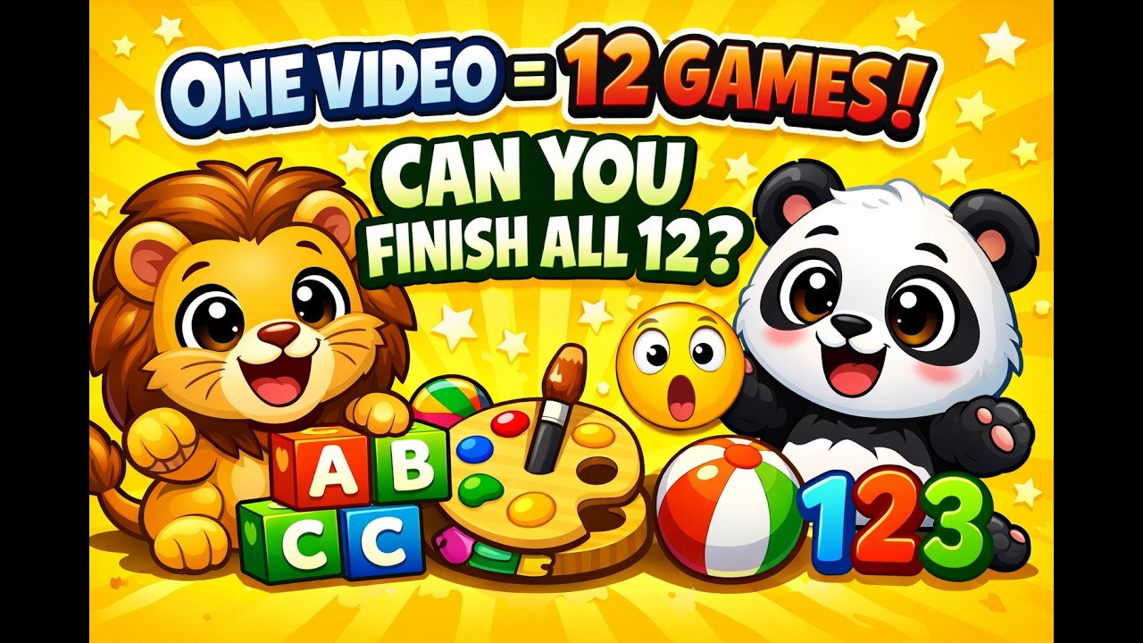 12 Rounds of FUN Learning! 🎮 Colors, Math, ABC, Animals & More for Kids!