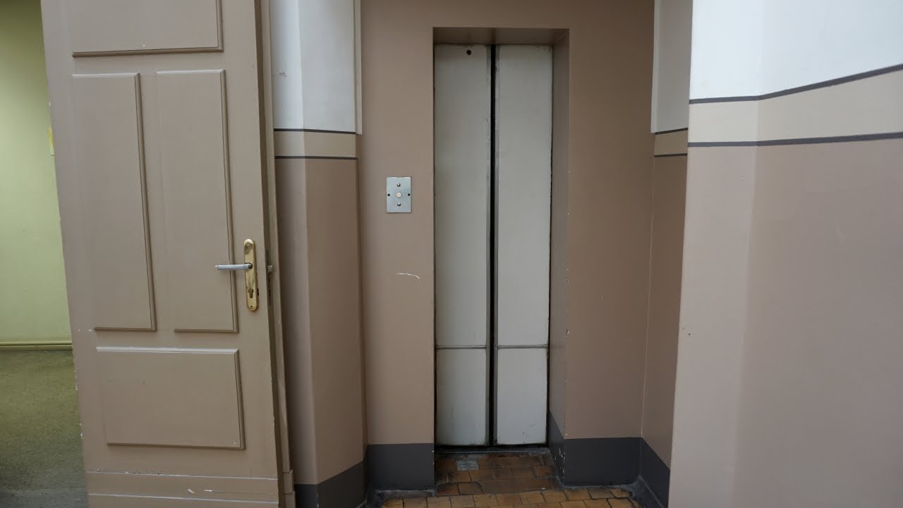 Original vintage soviet traction elevator @ Brīvības iela 58, Riga, Latvia