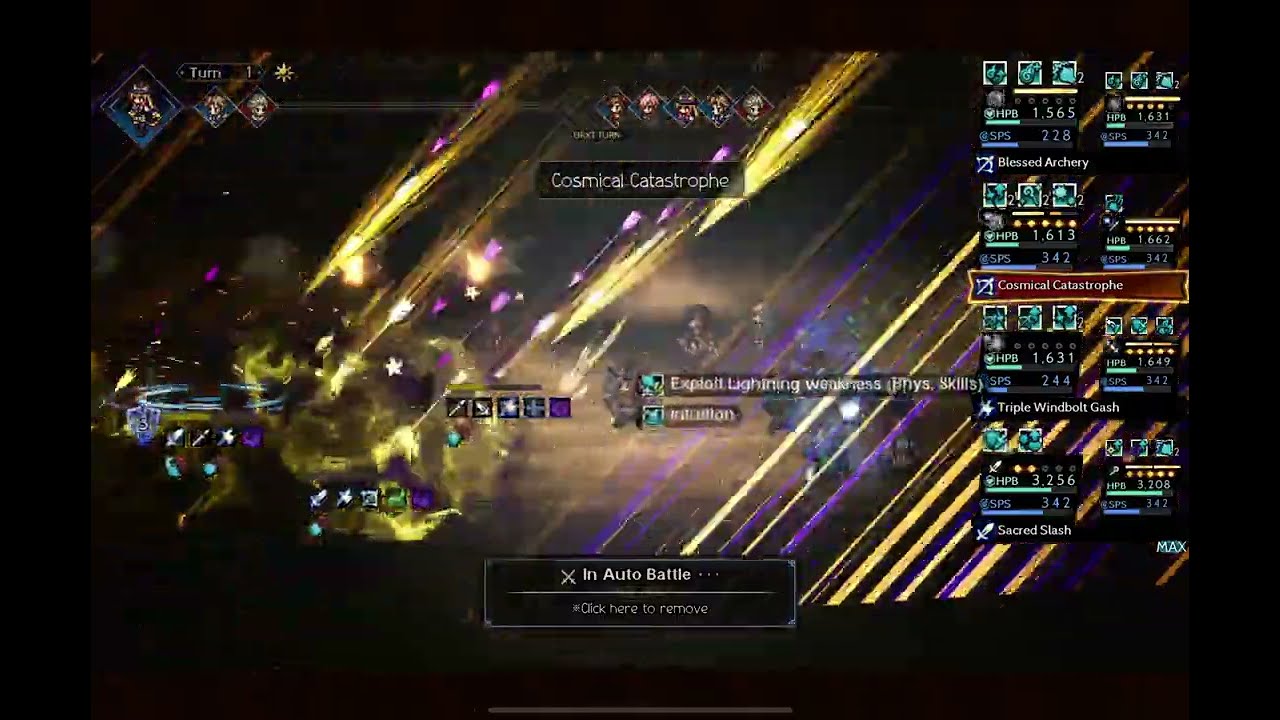 2025 Octopath CotC AUTO BATTLE Cascade Log Rank 3 Polearm Weakness 2 with Cosmic III No Soul Buff