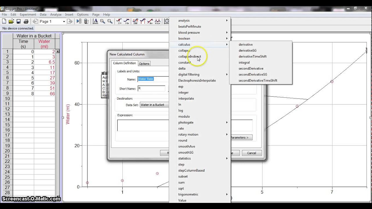 Adding Columns in Logger Pro