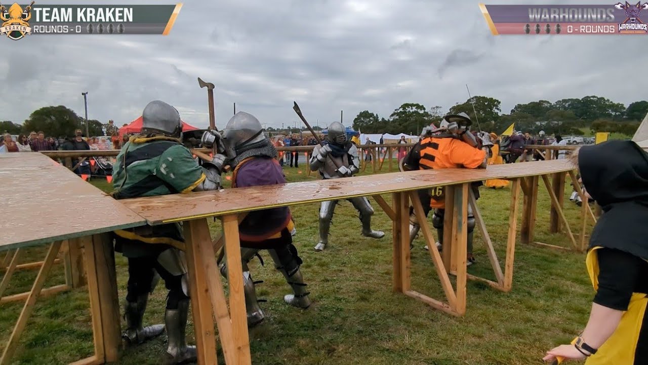 Warhounds v Team Kraken - Buhurt 5v5 - Mt Gambier Fantasy Medieval Fair - South Australia 15/4/2023