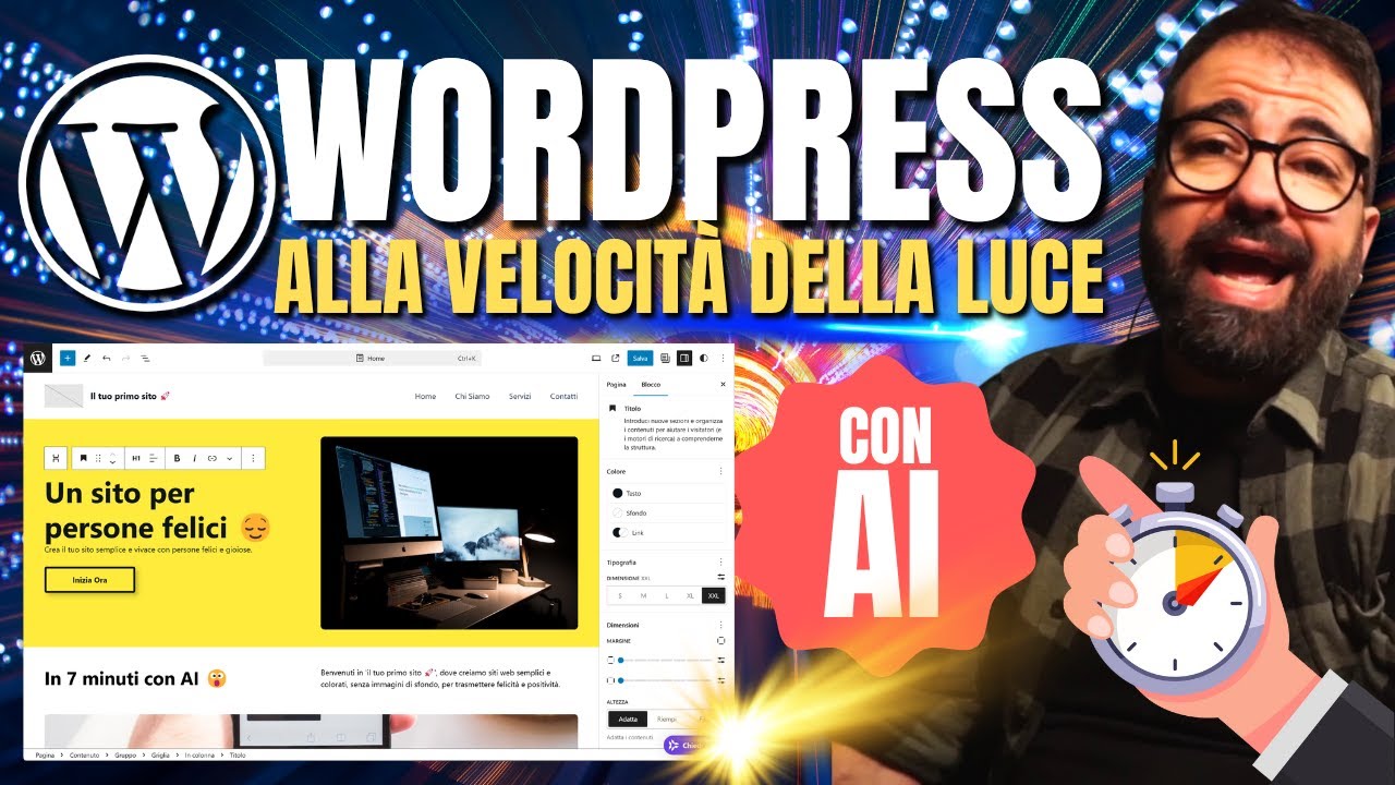 IL TUO SITO WORDPRESS IN 7 MINUTI NETTI ⏱️ con AI 💃